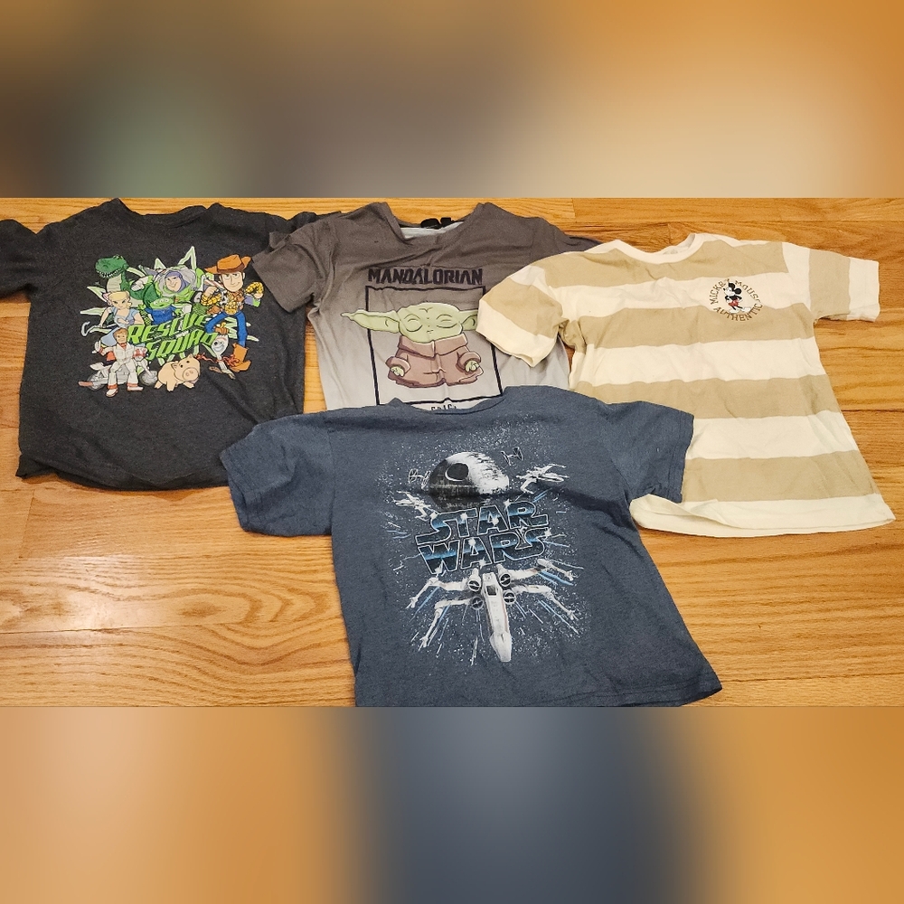 Bundle of 4 Disney Shirts ( Mickey, Star Wars, Grogu, Toy Story)